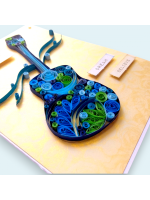 Quilled Guitar Handmade Greeting card