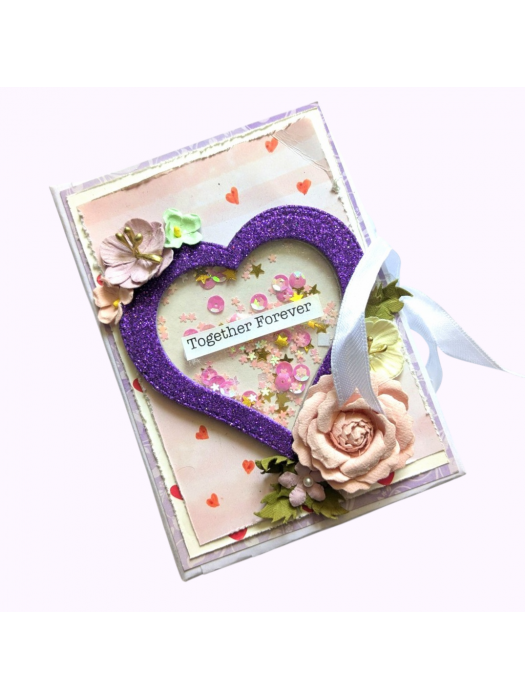 Purple Love Mini Scrapbook Album Handmade 