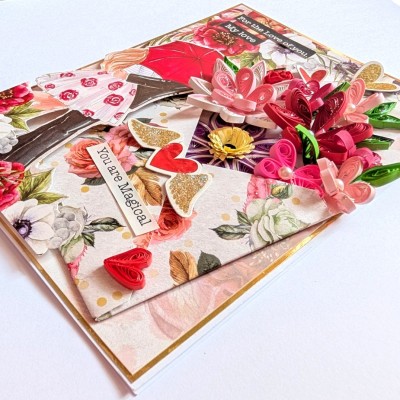 Quilled Flowers In Envelope Love Greeting Card