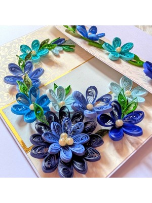 Blues Quilled Mini Scrapbook Greeting Card