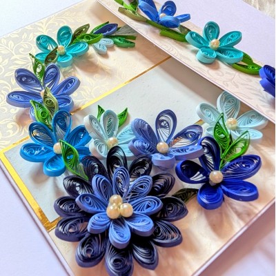 Blues Quilled Mini Scrapbook Greeting Card