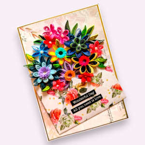 Quilled Flowers In Envelope Greeting Card