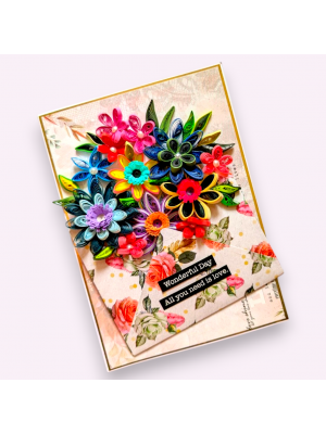 Quilled Flowers In Envelope Greeting Card