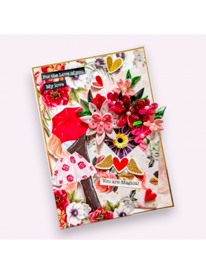 Quilled Flowers In Envelope Love Greeting Card