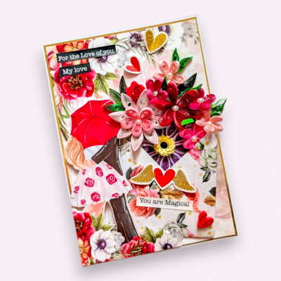 Quilled Flowers In Envelope Love Greeting Card