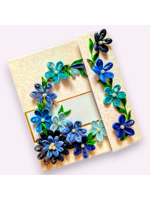 Blues Quilled Mini Scrapbook Greeting Card