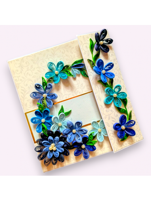 Blues Quilled Mini Scrapbook Greeting Card