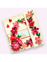 Pinks Quilled Mini Scrapbook Greeting Card