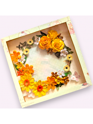 Yellows Quilled Greeting card with Light and Box