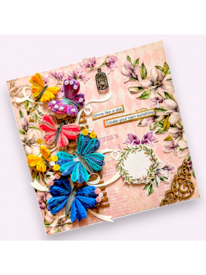 Sparkling Quilled Butterflies Greeting Card 