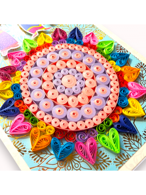 Handmade Quilled Rangoli Diwali Greeting Card