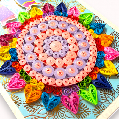 Handmade Quilled Rangoli Diwali Greeting Card