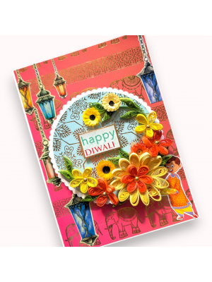 Handmade Happy Diwali Floral card Handmade Happy Diwali Floral card