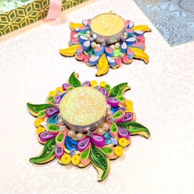 Quilled Tealight Candle Holders - Set of 2