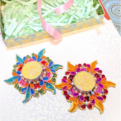 Quilled Tealight Candle Holders - Set of 2