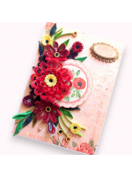 Sparkling Reds Quilled Flowers Card