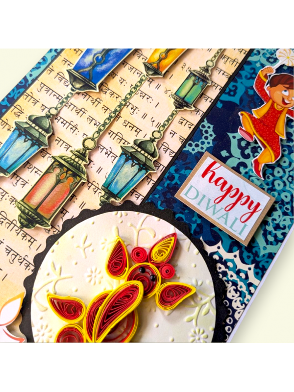 Handmade Quilled Ganesha Diwali Greeting Card