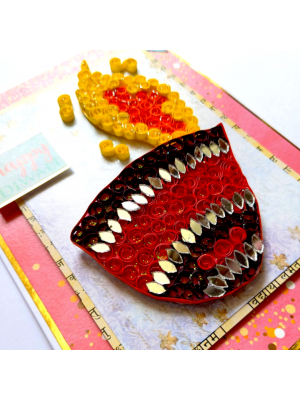 Handmade Quilled Diya Diwali Greeting Card