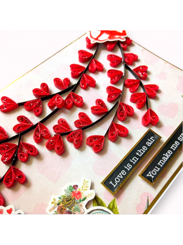 Quilled Hearts Tree Greeting Card