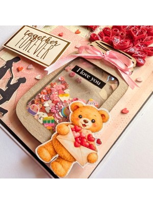 Quilled Hearts Shaker Greeting card