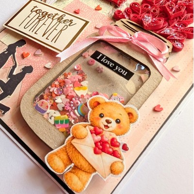 Quilled Hearts Shaker Greeting card