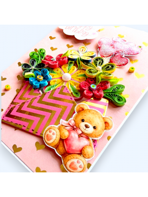 Quilled Flowers In Envelope Love Greeting Card