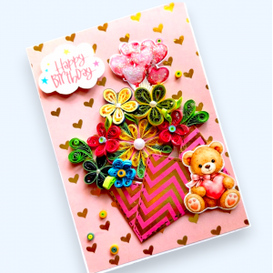 Quilled Flowers In Envelope Love Greeting Card Quilled Flowers In Envelope Love Greeting Card