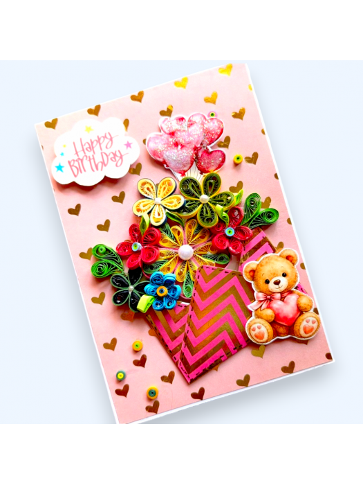 Quilled Flowers In Envelope Love Greeting Card