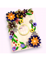 Violet Quilled Flowers Corner Greeting Card