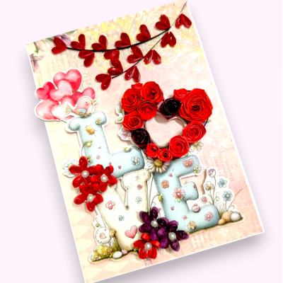 Cute Quilled LOVE Greeting card