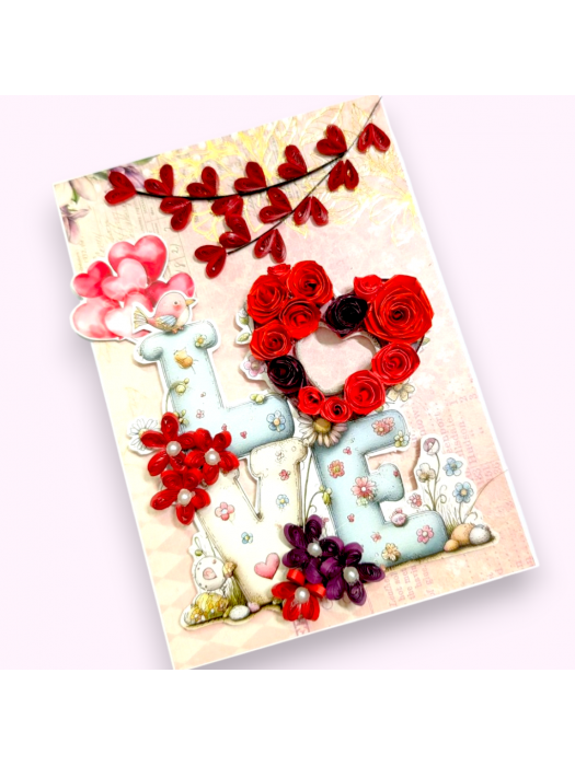 Cute Quilled LOVE Greeting card