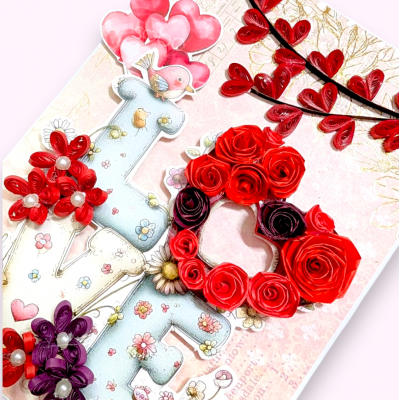 Cute Quilled LOVE Greeting card