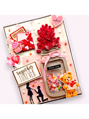 Quilled Hearts Shaker Greeting card