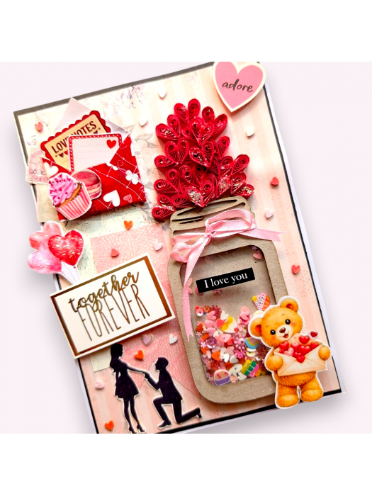 Quilled Hearts Shaker Greeting card