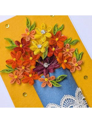 Sunshine Yellow Quilled Greeting card