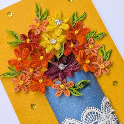 Sunshine Yellow Quilled Greeting card