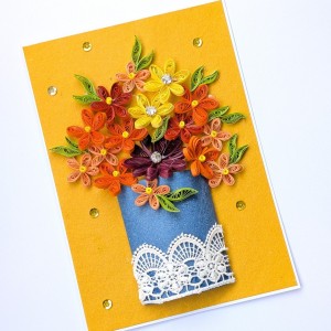 Sunshine Yellow Quilled Greeting card