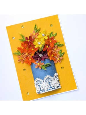 Sunshine Yellow Quilled Greeting card