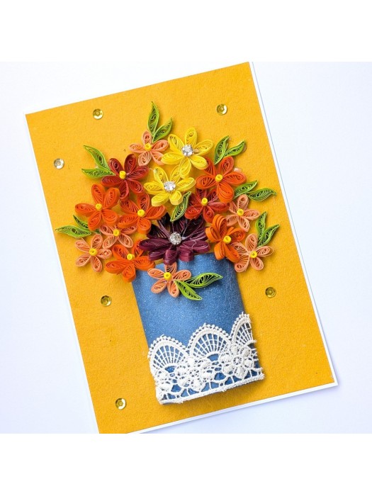Sunshine Yellow Quilled Greeting card