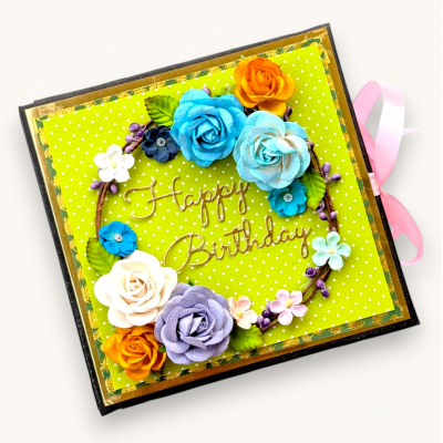 Handmade Birthday colorful quote scrapbook