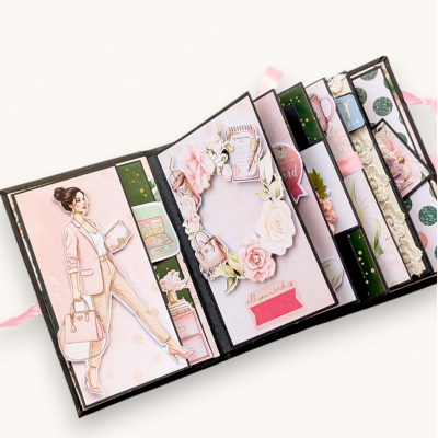 Working girl handmade mini scrapbook