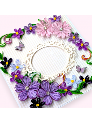 All Purples Quilled design Greeting card