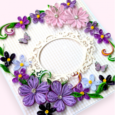 All Purples Quilled design Greeting card