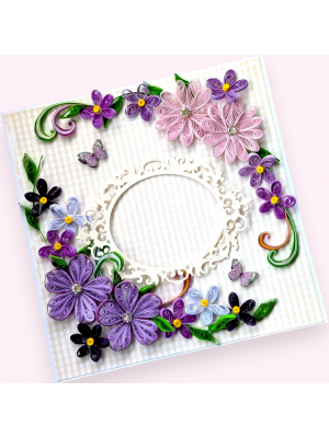 All Purples Quilled design Greeting card
