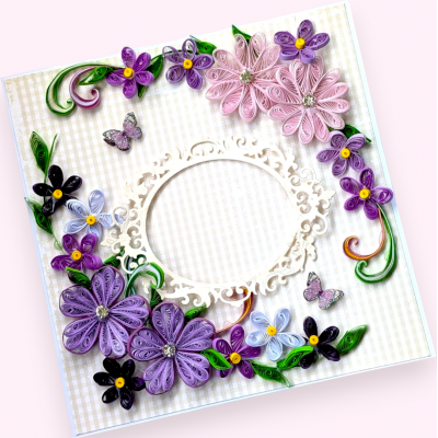 All Purples Quilled design Greeting card