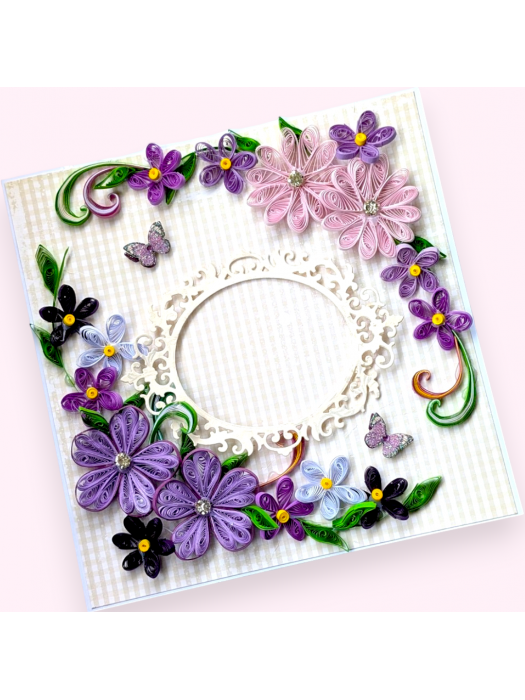 All Purples Quilled design Greeting card