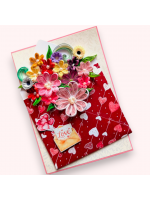 Quilled Flowers In Love Envelope Greeting Card