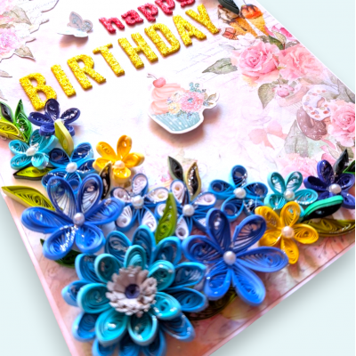 A4 size Handmade Birthday Greeting Card 