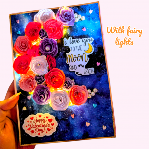 Love you to the moon Lights card