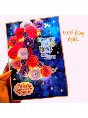 Love you to the moon Lights card